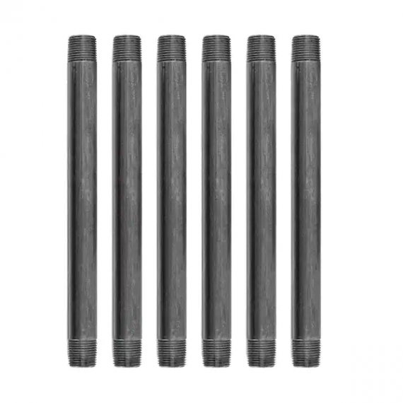 pipe-decor-362-pd12x9-6-1-2-in-x-9-in-black-industrial-steel-grey-plumbing-nipple-6-pack