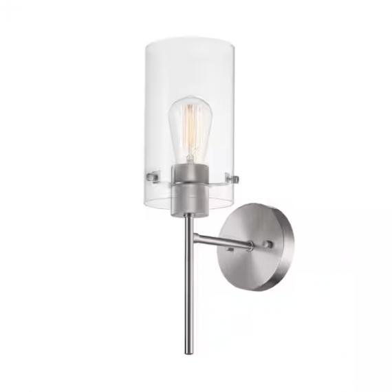globe-electric-51361-cusco-1-light-brushed-nickel-wall-sconce-with-clear-glass-shade