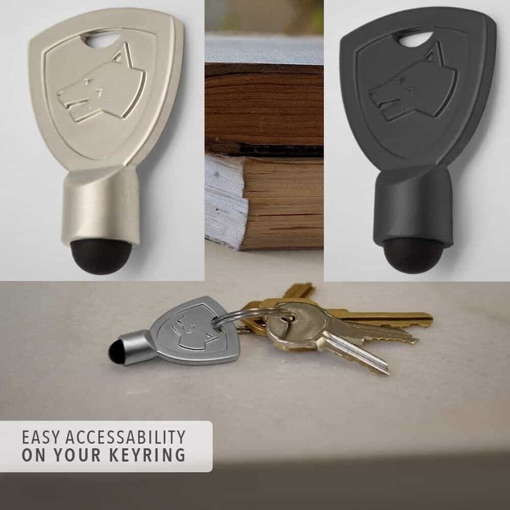 Guard Dog Touch Screen keychain Mini Stylus Key – Silver or Black