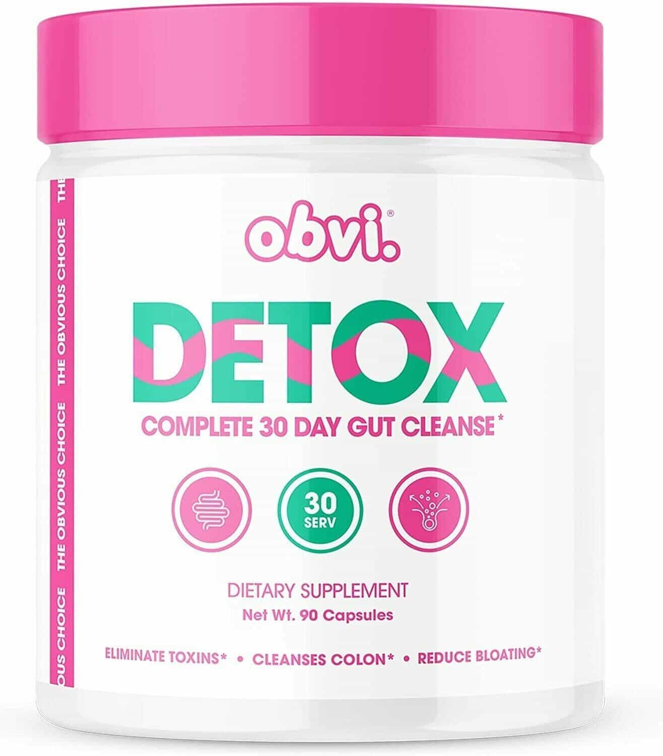 Obvi DETOX Complete 30 Day Gut Cleanse – 90 caps CLEAN COLON, ELIMINATE TOXINS