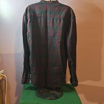 zara-man-flannel-button-down-shirt-frayed-hem-size-xxl