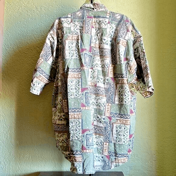 world-island-casual-button-down-hawaiian-print-shirt-size-xl