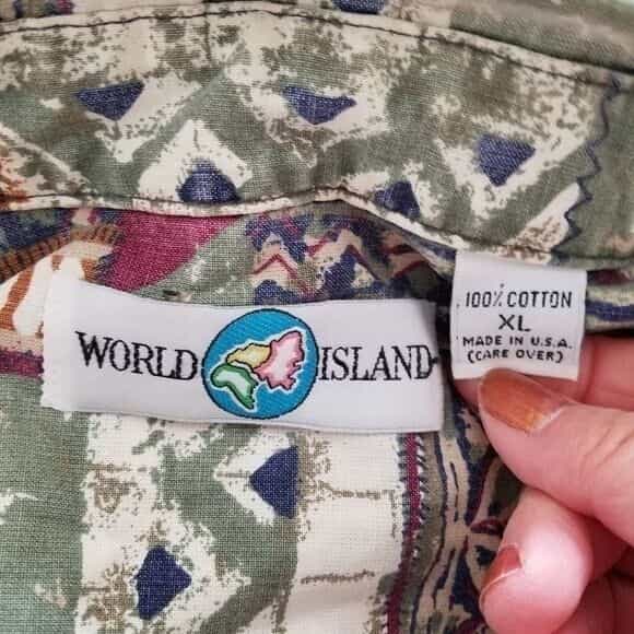 world-island-casual-button-down-hawaiian-print-shirt-size-xl