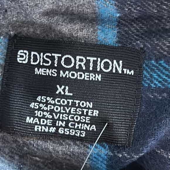 distortion-mens-modern-black-gray-blue-plaid-flannel-shirt-size-xl