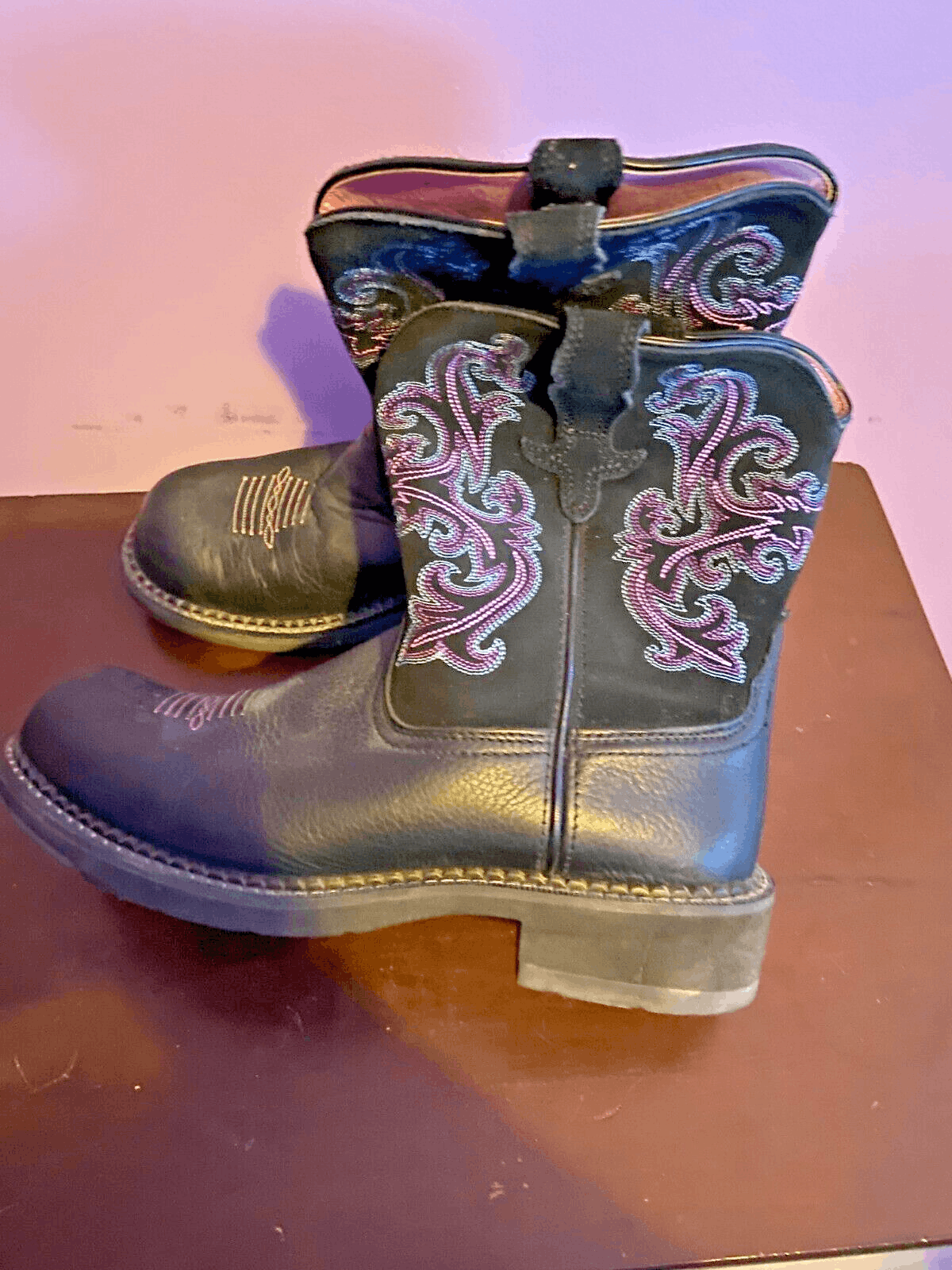 fatboy-ariat-black-short-western-boots-size-10b