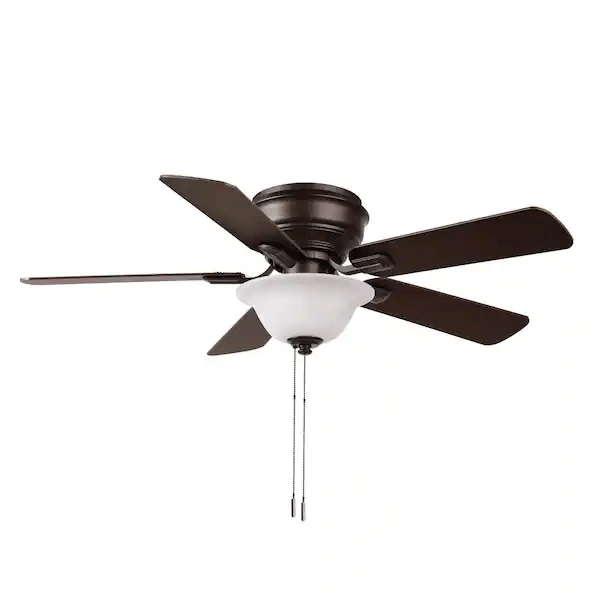 Hampton Bay YG204D-ORB Hawkins III 44 in. LED Indoor Oil Rubbed Bronze Flush Mount Ceiling Fan with Light