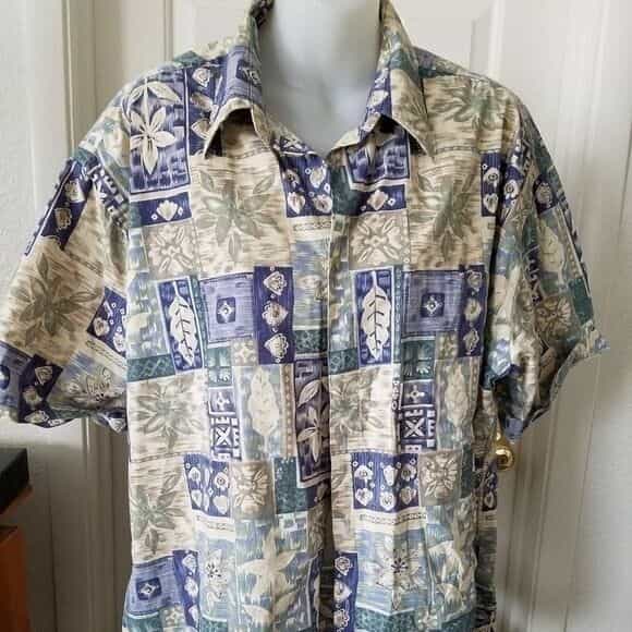 Campia Casual Button Down Hawaiian Print Shirt Size XL