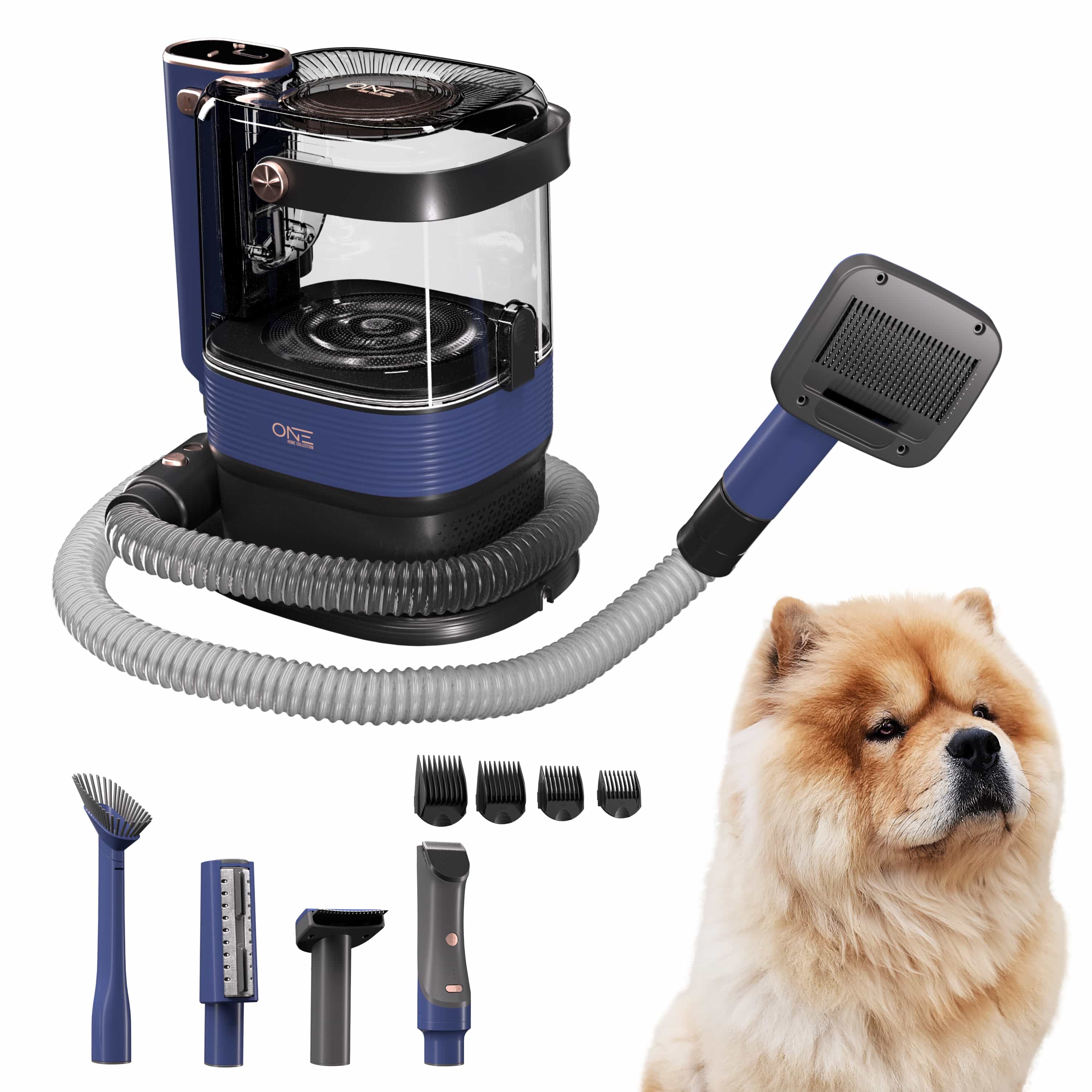 One Products Pet Vacuum with Grooming Kit, 3.2L Capacity, 6 Replaceable