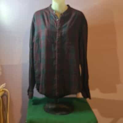 Zara Man Flannel Button Down Shirt Frayed Hem Size XXL