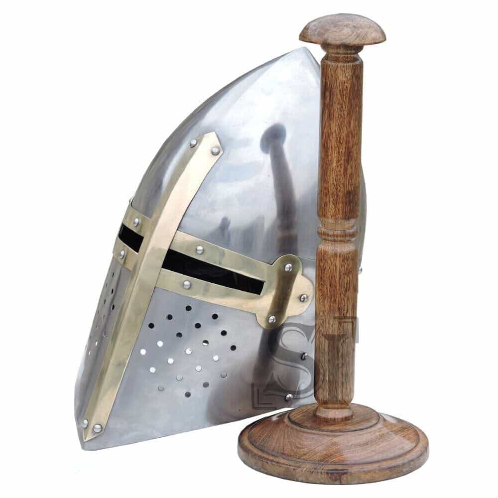 Medieval Knights Sugarloaf Helmet Functional 16G With Stand