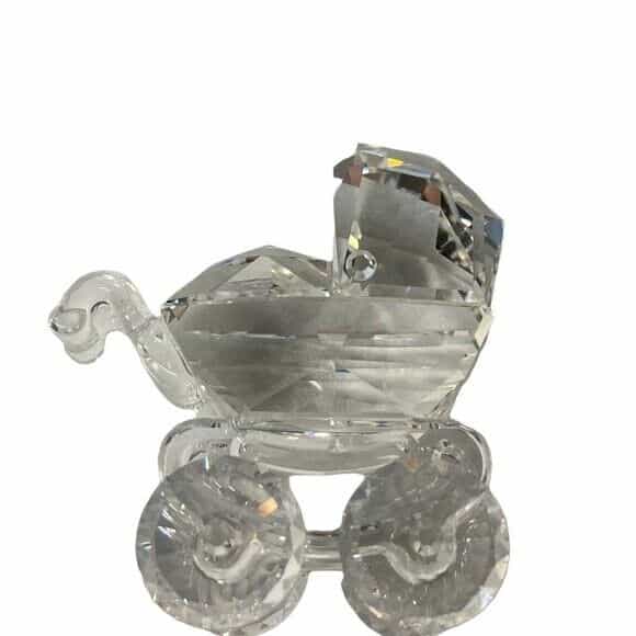 Swarovski Silver Crystal Stroller Baby Carriage Brand New