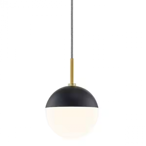 mitzi-hudson-valley-lighting-h344701-agb-bk-renee-1-light-aged-brass-and-black-pendant-light-with-opal-glossy-shade