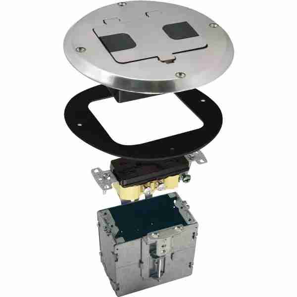 hubbell-6239ni-1-gang-floor-box-kit-w-recessed-duplex-15-amp-adjustable-steel-box-nickel