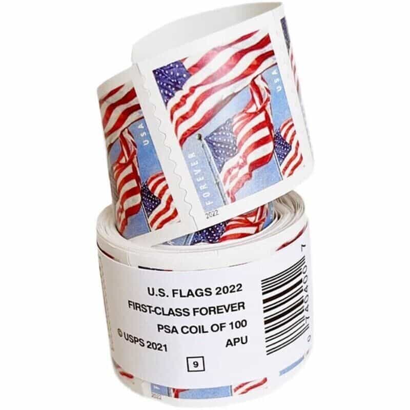 FOREVER US FLAG 2022 STAMPS FIRST CLASS MAIL STAMP ROLL OF 100 AUTHENTIC