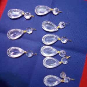 Lot Of 9 Vintage Glass Clear Prisms