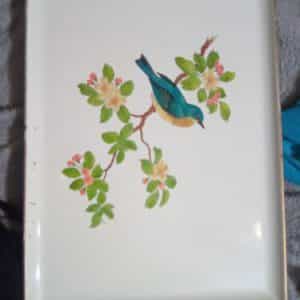 Rare Otagiri Lacquer Ware Bird Tray