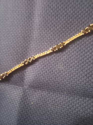 Sterling Silver With 14kt Yellow Gold Overlay Sapphire Tennis Bracelet