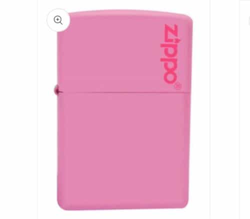 zippo-pink-matte-logo-pocket-lighter-free-shipping