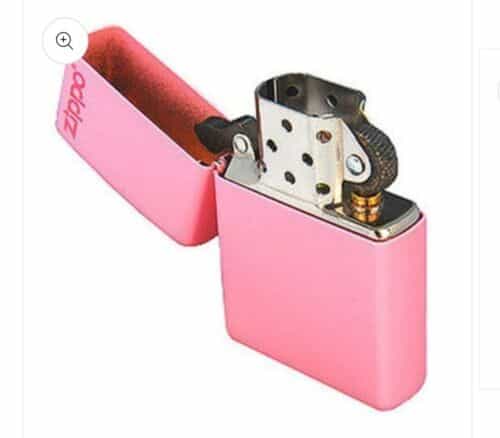 zippo-pink-matte-logo-pocket-lighter-free-shipping