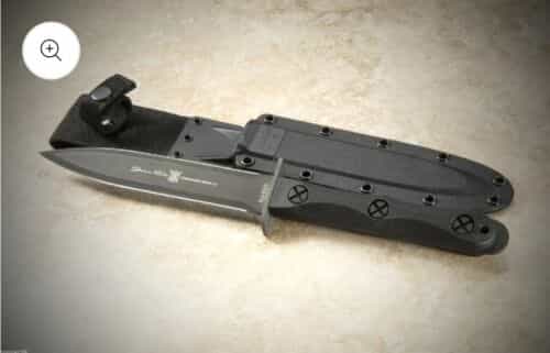 ek-commando-ek45-model-5-fixed-blade-knife-bowie-black-glass-nylon-handle