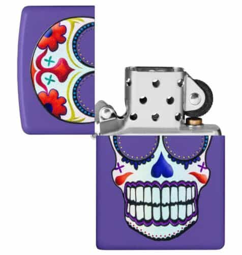 zippo-suger-skull-design-purple-matte-windproof-lighter-49859