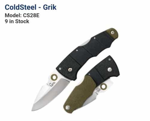 Cold Steel Folding Knife Grik Drop Point Blade GFN Handle, 6-7/8 inch CS28E
