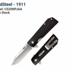 Cold Steel Knives 1911 Liner Lock 20NPJAA 4034 Steel Black Griv-Ex