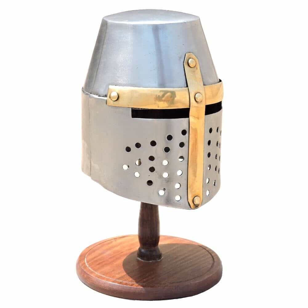 Mini Medieval Knight Helmet With Display Stand