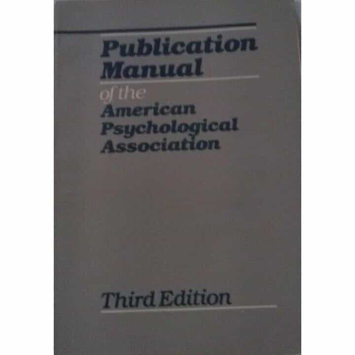 Publication Manual of Psychological Association 3rd printing