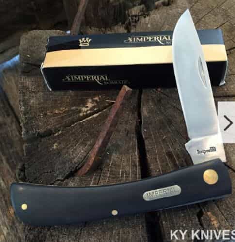 Schrade Imperial Large Sod Buster Folding Pocket Knife Black Handles NEW IMP22L
