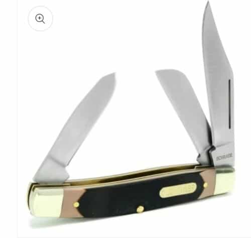 Schrade Senior Old Timer Pocket Knife Stainless Steel Blades Delrin Handle 8OT
