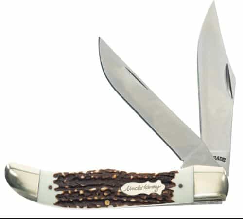Schrade 227UH Uncle Henry Folding Bowie Pocket Knife/ LEATHER SHEATH