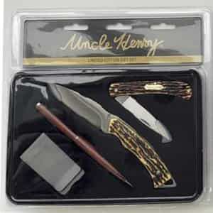 Uncle Henry 2 Piece Fixed and Folder Knife Combo Pen And Money Clip Limited Edit