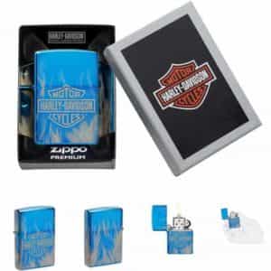 Zippo 49469, Harley Davidson Motorcycles Logo, High Polish Blue Lighter Stunning