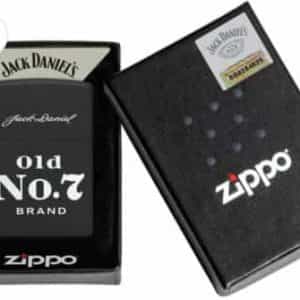 Zippo Jack Daniel’s Old No. 7 Black Matte W/ Genuine Zippo Leather Pouch!  NEW