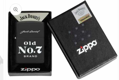 Zippo Jack Daniel’s Old No. 7 Black Matte W/ Genuine Zippo Leather Pouch!  NEW