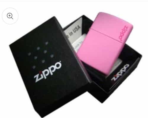 Zippo Pink Matte Logo Pocket Lighter- FREE SHIPPING !!