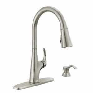 Delta 19801Z-SPSD-DST Hyde Single-Handle Pull Down Sprayer Kitchen Faucet with ShieldSpray Technology in Spotshield Stainless
