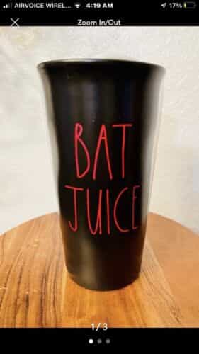 Rae Dunn Bat Juice Halloween Travel Mug