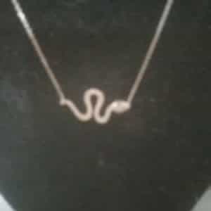 Sterling Silver Adjustable To 17″ Snake Necklace