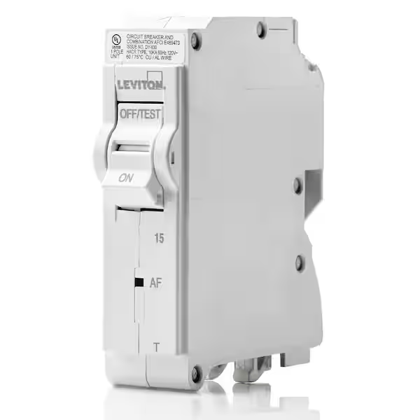 Leviton R11-LB115-AFR Branch Circuit Breaker, AFCI 1-Pole 15 Amp, 120-Volt, Thermal Magnetic