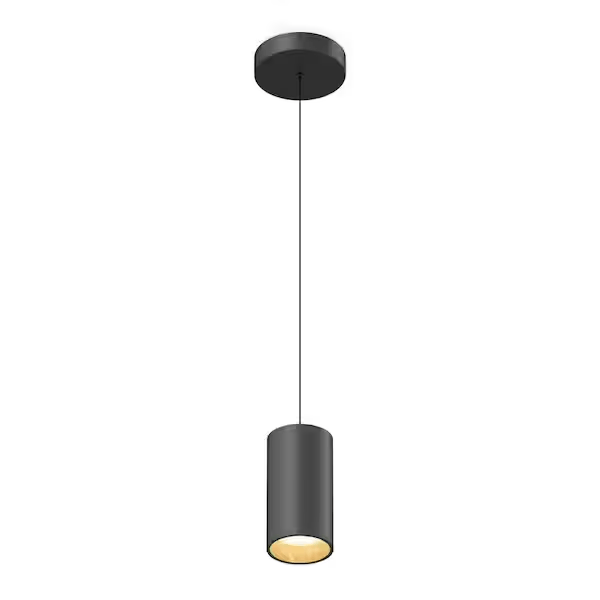 Artika PDT1-AM5C-HD2BW Alton 15-Watt 1 Light Black & Wood Modern 5 CCT Integrated LED Mini Pendant Light Fixture for Kitchen Island