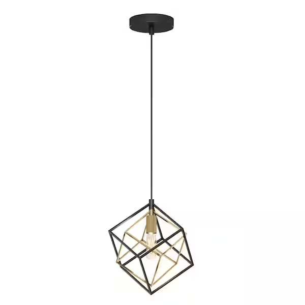 Artika PDT1-IM-BG Imperium 25-Watt 1 Light Black & Gold Modern Mini Pendant Light Fixture for Kitchen Island