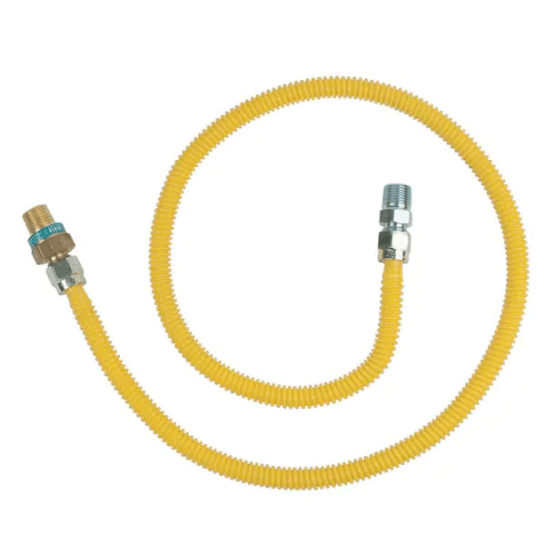BrassCraft CSSD64TE-48 X 1/2 in. MIP x 1/2 in. MIP x 48 in. Gas Connector (1/2 in. OD) w/Safety+Plus2 Thermal Excess Flow Valve (60,500 BTU)
