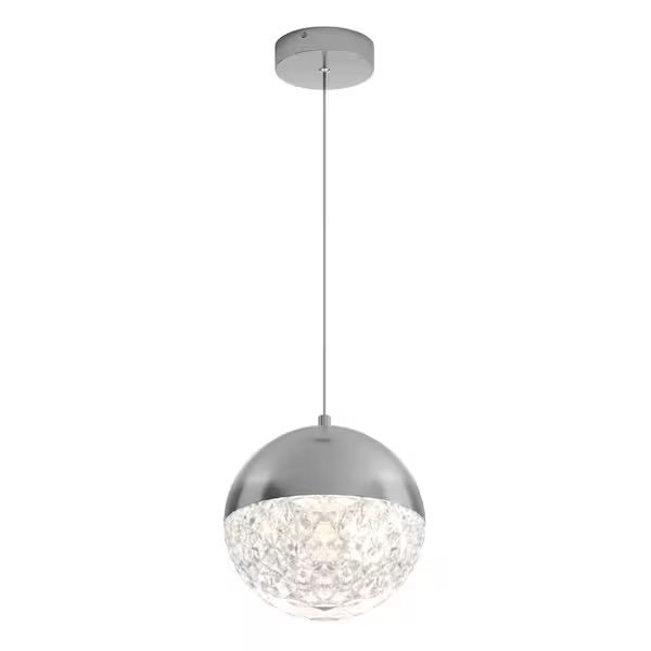 Artika PDT-CA5C-HD2CR Carat Ball 15-Watt 1 Light Chrome Modern 5 CCT Integrated LED Mini Pendant Light Fixture for Kitchen Island