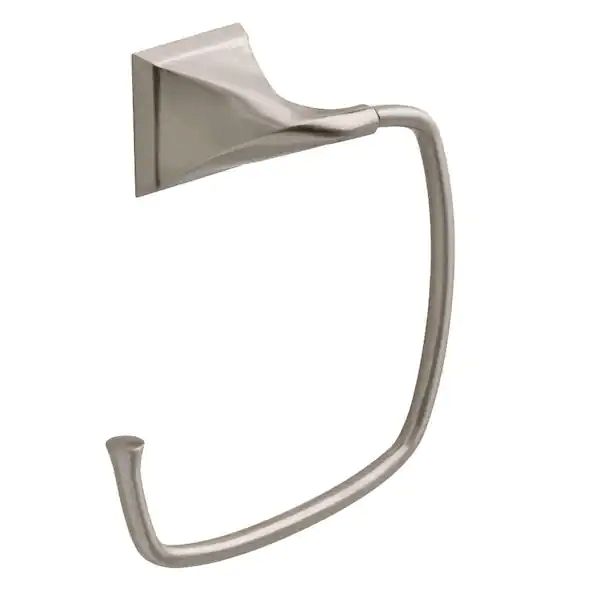 Delta EVE46-BN Everly Wall Mount Square Open Towel Ring Bath Hardware Accessory in Brushed Nickel