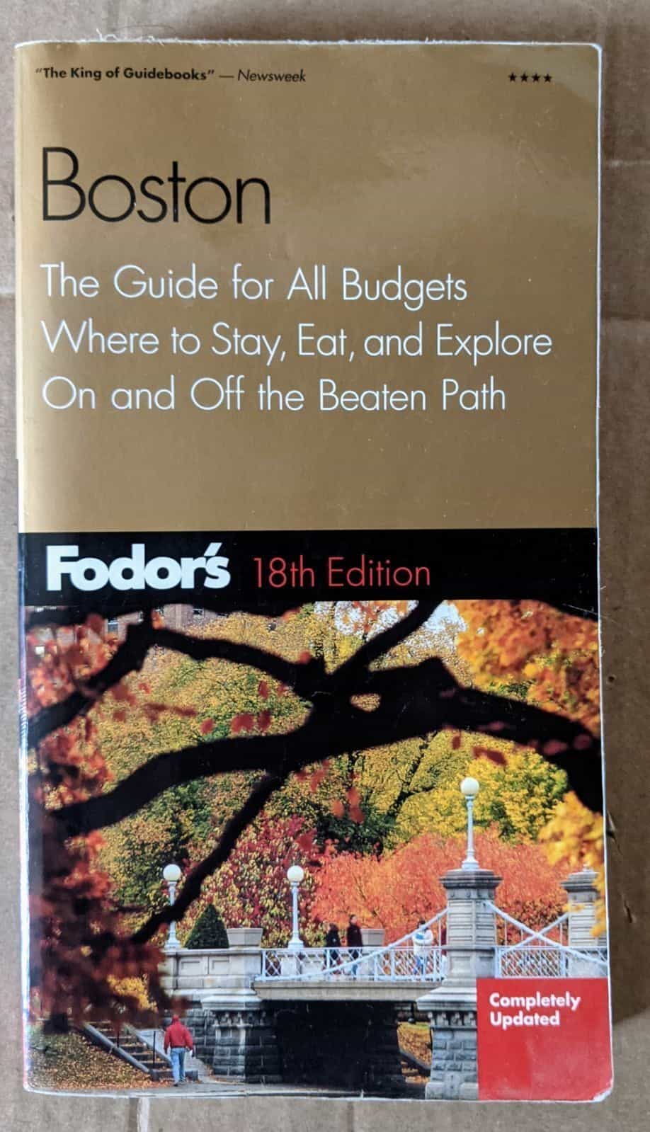 Fodor’s Boston Travel Guide Book 18th Edition -2003
