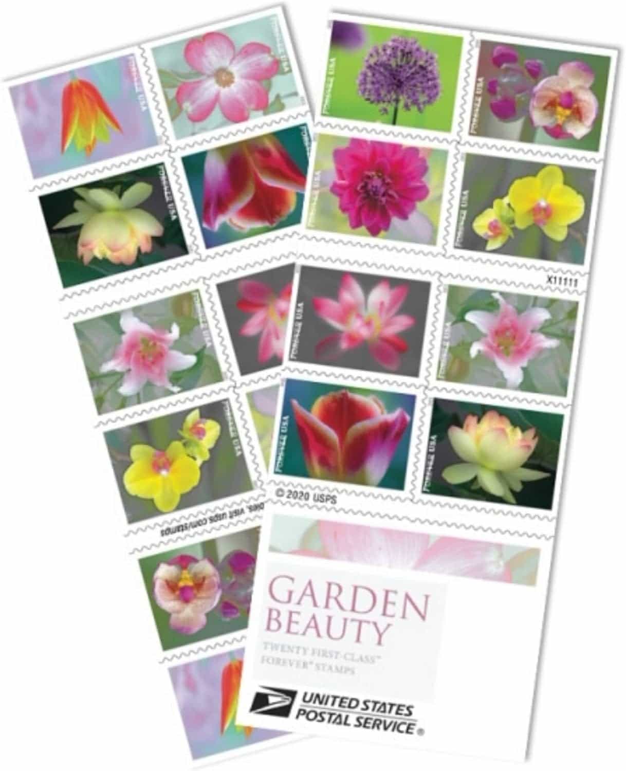 USPS Garden Beauty Forever Postage Stamps Book of 20 self-stick First-Class Wedding Celebration