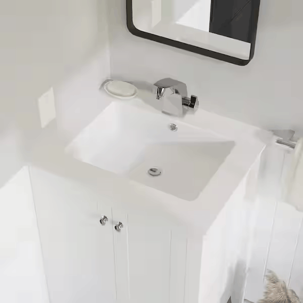 Swiss Madison SM-VT327 Voltaire 25 in. Vanity Top in Glossy White with 1-Basin