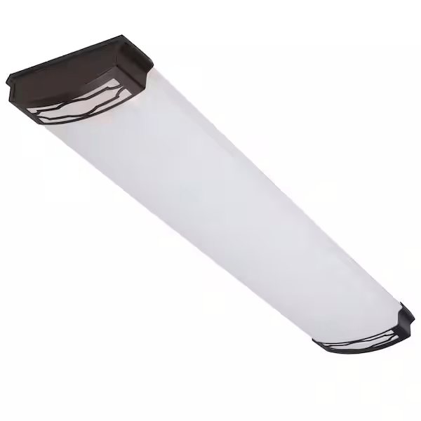 Commercial Electric LF1239BR248LFCH Moroccan 48 in. x 10 in. Dark Bronze CCT Selectable LED Flush Mount Ceiling Light 4000 Dimmable Lumens